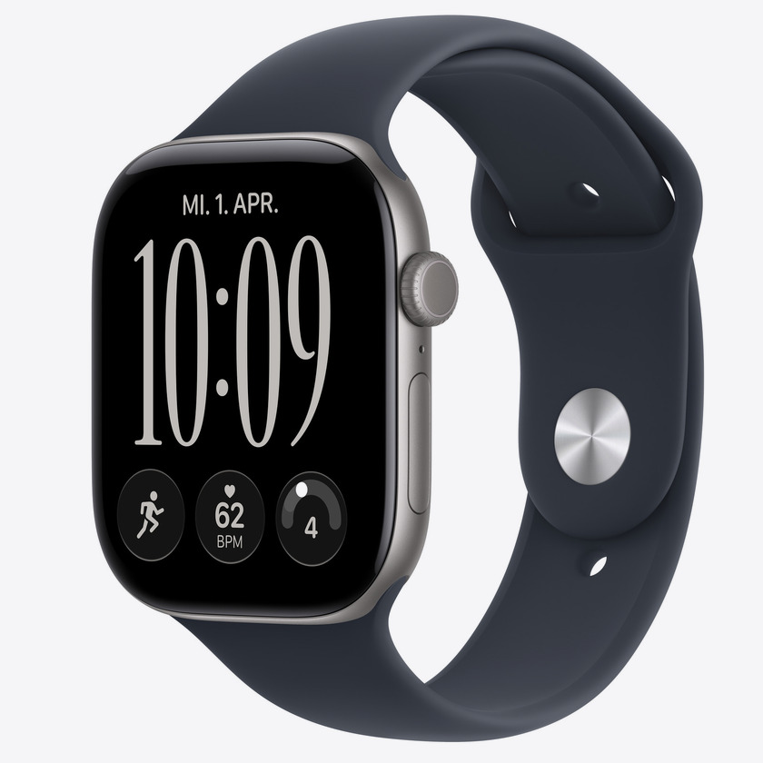 Apple Watch S12 GPS 46mm Space Grey Aluminium Case with Navy Blue Sport Band - M/L