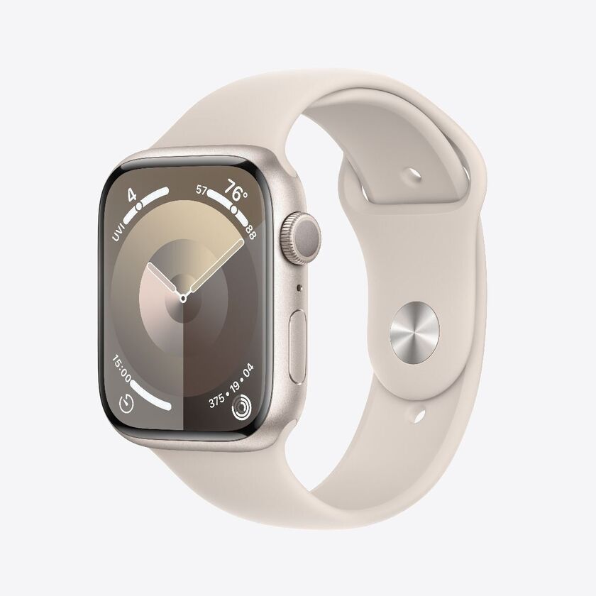 Apple Watch Series 9 GPS 45mm Starlight Aluminium Case with Starlight Sport Band - M/L