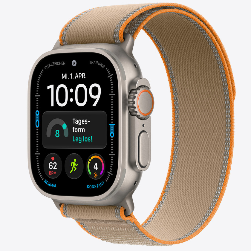 Apple Watch Ultra 4 Cellular 49mm Natural Titanium Case with Sand Trail Loop - M/L