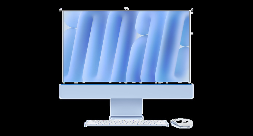 iMac 24" Retina 4.5K Display с Apple M4 с 10-Core CPU, 10-Core GPU, 16GB RAM, 512GB SSD - Blue, Intl. Engl. клавиатура