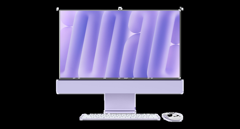 iMac 24" Retina 4.5K Display с Apple M4 с 10-Core CPU, 10-Core GPU, 24GB RAM, 512GB SSD - Purple, Intl. Engl. клавиатура