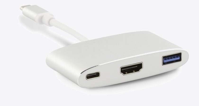 LMP USB-C to HDMI [4Kx2K] & USB 3.0 & USB-C charging Multiport Adapter Silver