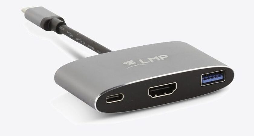 LMP USB-C to HDMI [4Kx2K] & USB 3.0 & USB-C charging Multiport Adapter Space Gray