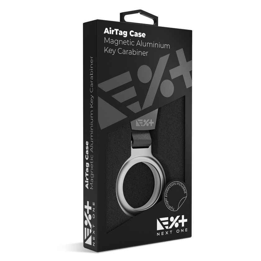 NextOne AirTag Magnetic Aluminium Key Carabiner - Silver