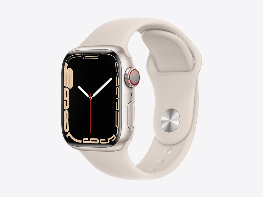 Apple Watch Series 7, Starlight Aluminum Case with Starlight Sport Band 41mm, GPS + Cellular