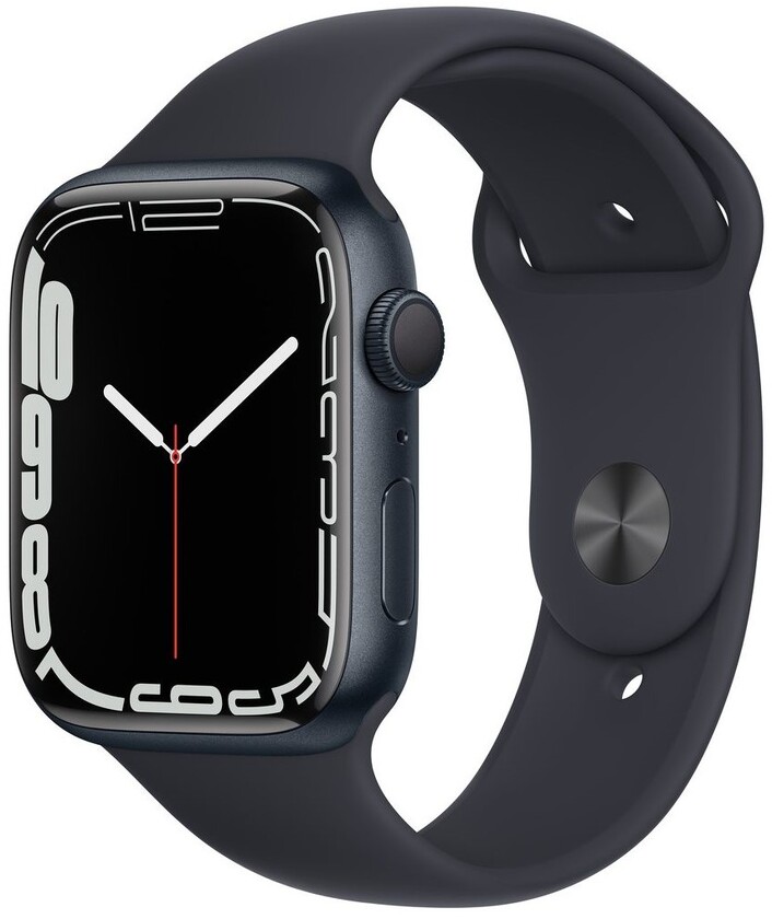 Apple Watch Series 7, Midnight Aluminum Case with Midnight Sport Band 45mm, GPS